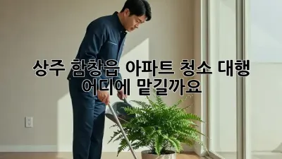 상주 함창읍 아파트 청소 대행, 어디에 맡길까요?